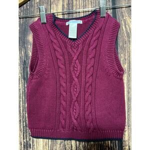 Janie And Jack Baby Boys Red Sweater Vest Size 18 to 24 Months V Neck